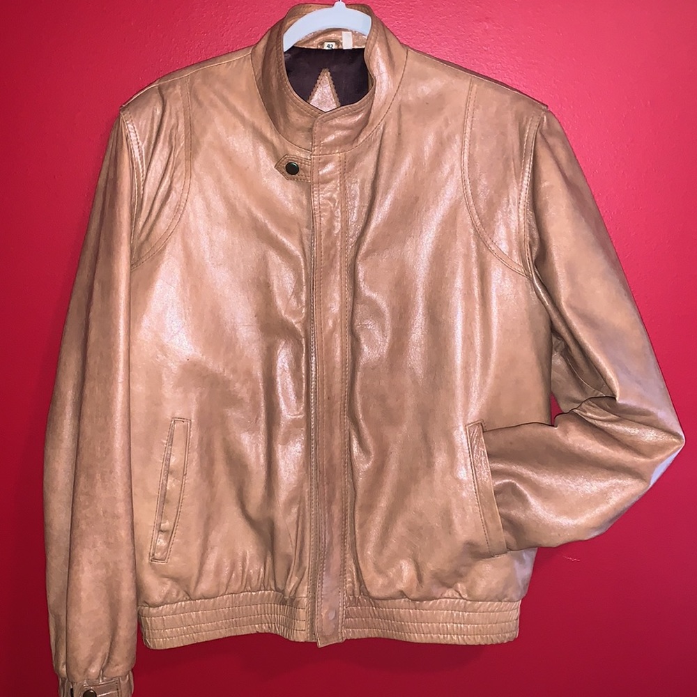 Men’s Leather Bomber Jacket w/ Insulated Lining - Picture 11 of 11